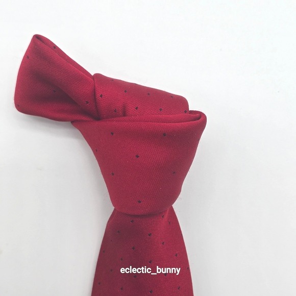 Oscar de la Renta Other - Oscar de la Renta Necktie Silk Red Geometric Pin Dot Classic 57x3.25